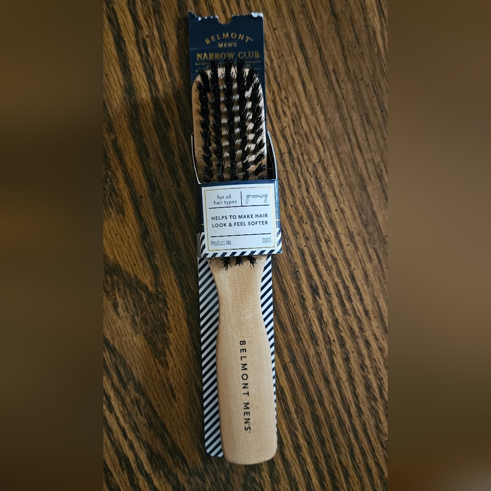 BELMONT MEN'S Narrow Club Hair Styling Brush - Beards/Mustaches/Head - NEW
